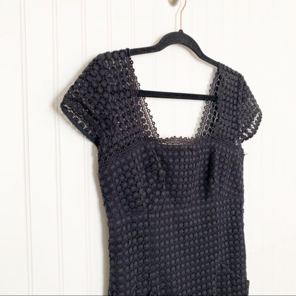 Milly Size 0 Black Crochet Lace Sheath Dress - Picture 1 of 9